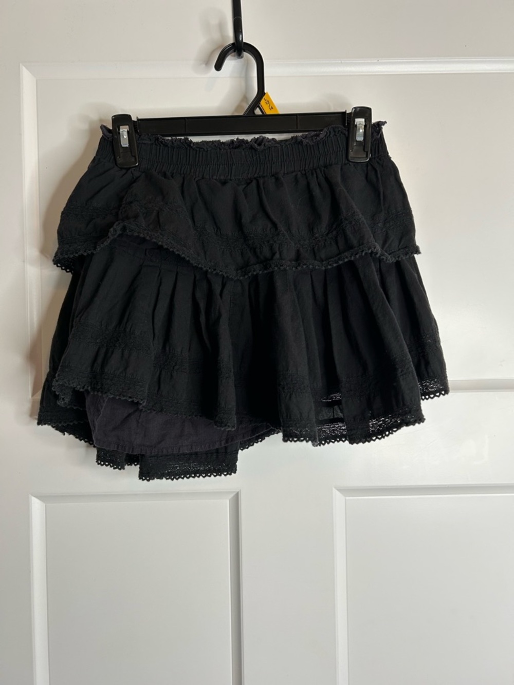 Love Shack Fancy Women’s XS Mini Skirt Black Layered Whimsy Dark Fairy Goth 6052